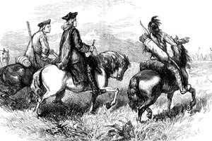 Sir Alexander Cuming op weg om de Cherokees te bezoeken, South Carolina, ca. 1730