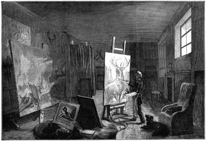 Atelier van Sir Edwin Landseer 1802-1873, Brighton, East Sussex, 1874