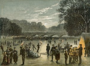 Schaatsen op de Serpentine in Hyde Park, Londen, c1850 door Unbekannt