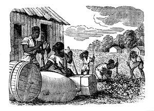 Slaven die werken op een tabaksplantage, 1833