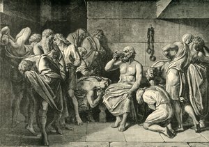 Socrates drinkt de gifbeker, 1890 door Unbekannt