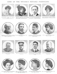 Enkele van de beroemde passagiers van de Titanic, 20 april 1912 door Unbekannt