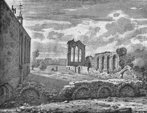 Zuidoostelijk uitzicht op het klooster van St. Helen, Bishopsgate, City of London, ca. 1819, 1906 door Unbekannt