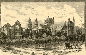 Southwell Minster en Ruïnes van het Paleis, 1898 door Unbekannt