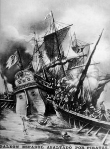 Spaanse Galleon aangevallen, 17e eeuw, 1920s