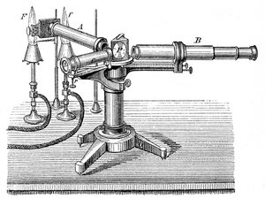 Spectroscopisch apparaat gebruikt door Robert Wilhelm Bunsen en Gustav Robert Kirchhoff