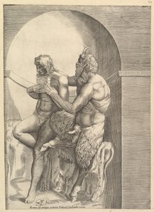 Speculum Romanae Magnificentiae: Pan leert de jonge Olympus fluit spelen