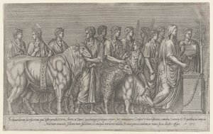 Speculum Romanae Magnificentiae: Offer op het Marsveld door Unbekannt