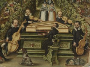 Spinetdeksel van Lucas Friedrich Behaim von Schwartzbach, 1619 door Unbekannt