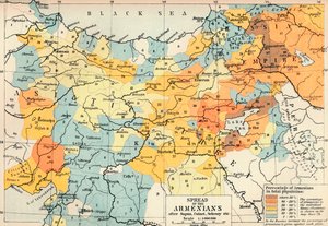 Verspreiding van de Armeniërs na Supan, Cuinet, Selenoy etc., ca. 1560 door Unbekannt