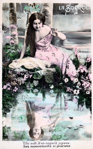 Lente, vintage Franse ansichtkaart, ca. 1900