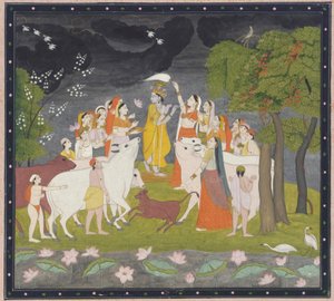 Sri Krsna met de fluit, ca. 1790-1800 door Unbekannt