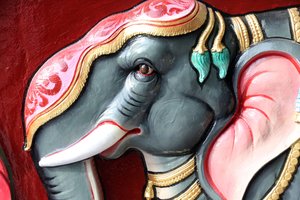 Sri Vadapathira Kaliamman hindoe tempel. Olifant. Singapore door Unbekannt