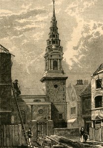 St. Brides Church, Fleet Street, 1824, 1897