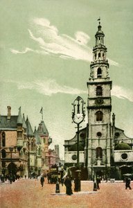 St Clement Danes, Strand, Londen, ca. 1910