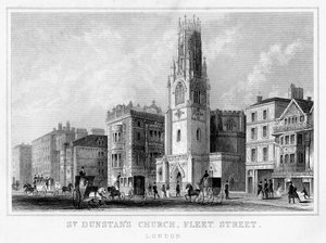 St Dunstans Kerk, Fleet Street, City of London, 19e eeuw