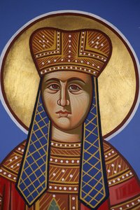 Sint Helena fresco in Pedoulas Orthodoxe kerk, Cyprus, Pedoulas, Cyprus
