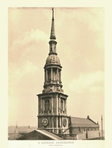 St Leonard, Shoreditch, De Toren, midden-late 19e eeuw door Unbekannt