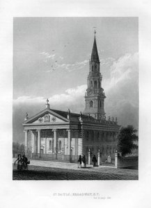 St Pauls Kapel, Broadway, New York, 1855 door Unbekannt