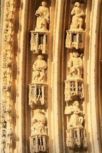 Archivolt van de Sint-Stefanuskathedraal. Details, Bourges, Frankrijk