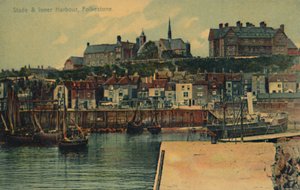 Stade & Binnenhaven, Folkestone, eind 19e-begin 20e eeuw door Unbekannt