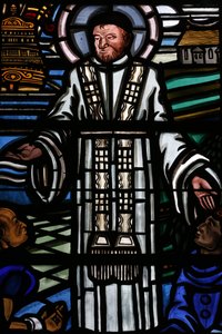 Glas-in-loodraam. Saint Vincent de Paul, Parijs, Frankrijk door Unbekannt