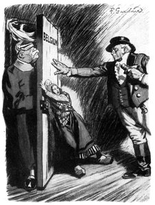 Stand Back!, John Bull helpt kleine België om de Duitse indringer te weren, Eerste Wereldoorlog