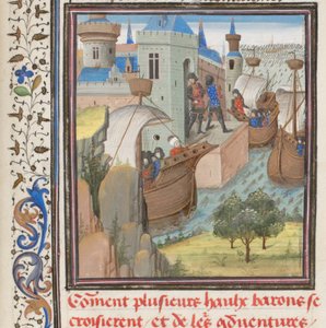 Begin van de Vierde Kruistocht. Miniatuur uit de Historia door Willem van Tyrus, 1460s