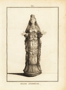 Standbeeld van Diana van Efeze, Artemis van Efeze, met blote borsten en lichaam ingekapseld in een versierde pilaar door Unbekannt