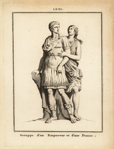Standbeeld van een Romeinse keizer en vrouw