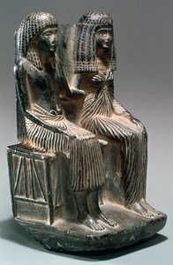 Standbeeld van een oud-Egyptische ambtenaar en zijn vrouw