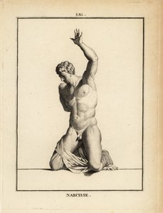Standbeeld van de mooie jager Narcissus, uit de Griekse mythologie door Unbekannt