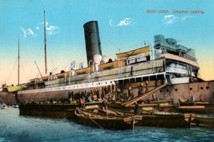 Stoomboot kolen, Port Said, Egypte, 20e eeuw door Unbekannt
