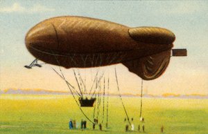 Gestroomlijnde barrageballon met mand, 1918, 1932 door Unbekannt