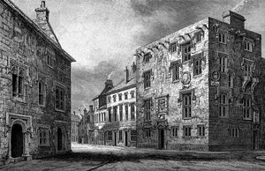Straat in Galway, met het huis van Thomas Lynch, 1893