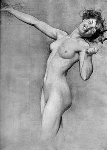 Studie voor De Wijnoogstmorgen, door Herbert James Draper, 1899