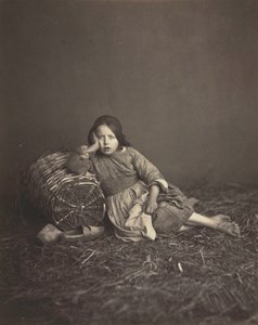 Studie van een jonge boerenmeisje, ca. 1860 door Unbekannt