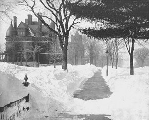 Summit Avenue in de winter, St. Paul, Minnesota, VS, c1900