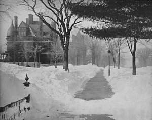 Summit Avenue in de winter, St. Paul, Minnesota, c1897