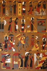 Wandtapijt in de abdij van Saint-Pierre de Solesmes: Leven van Sint-Benedictus, Solesmes, Frankrijk door Unbekannt