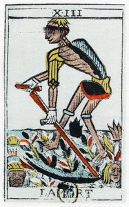 Tarotkaart van de dood, de magere Hein, Noblet tarot, 17e eeuw door Unbekannt