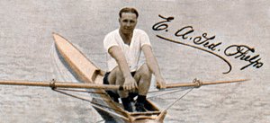 Ted Phelps, wereldkampioen professioneel roeien, 1935