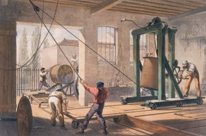 Telegraafdraad bij de Greenwich-werken, c1865
