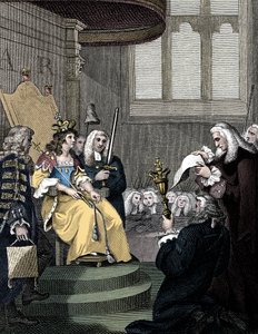 De Act of Union tussen Engeland en Schotland voorgelezen aan koningin Anne, 1826 door Unbekannt