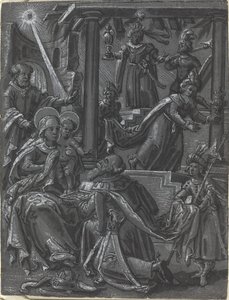 De aanbidding van de koningen [recto], ca. 1600 door Unbekannt