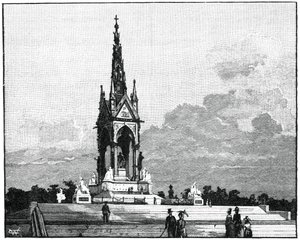 Het Albert Memorial, Kensington, Londen, 1900 door Unbekannt