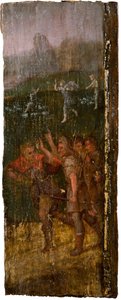 De Engel Verschijnt aan Herders op de achtergrond, 1600