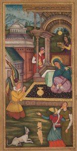 De Annunciatie, uit een Mirat al-quds van pater Jerome Xavier Spaans