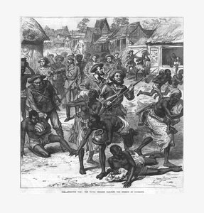 De Ashantee Oorlog: de Marinebrigade maakt de straten van Coomassie schoon, 1874 door Unbekannt