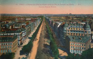 De Avenue des Champs-Elysées, Parijs, ca. 1920 door Unbekannt